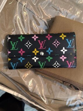 Louis Vuitton Black Multicolor Monogram Continental Wallet